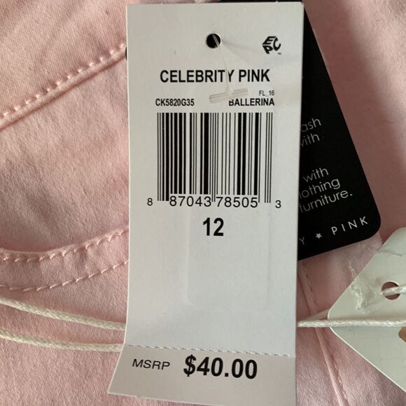 NWT Celebrity in Pink Light Pink Pants Size 12 Skinny Girls - Picture 3 of 8